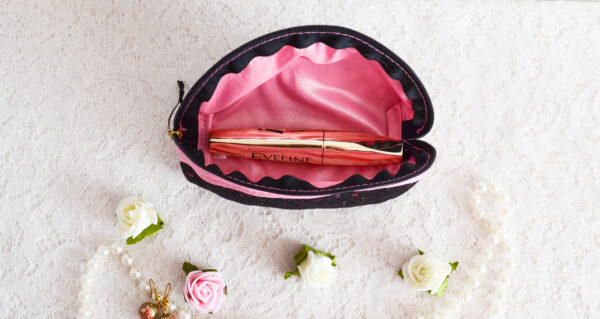 De la Rose kosmeetikakott mugav pitsist roosa käekotti
