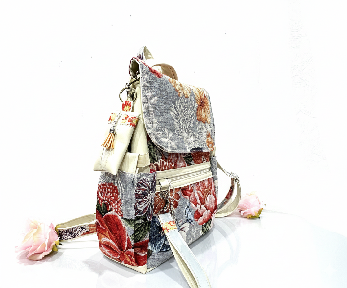 De la Rose - kaunis Eesti disain ja käsitöö, seljakotid on valminud väärindava uuskasutuse põhimõttel mööblitööstuse materjalijääkidest